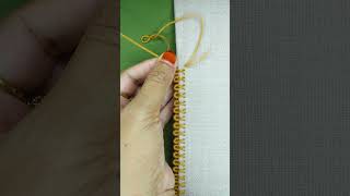 Exclusive handmade border lace embroidery tutorial #embroidery #loopstitch #sewing #beginnersstitch