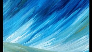 beginners acrylic step painting beach canvas stormy