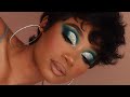Teal + Silver Chunky Glitter Makeup Look | MakeupTiffanyJ