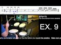 10 16th Note Drum Fills Practice BPM 70 | 10個四拍16分音符過門練習