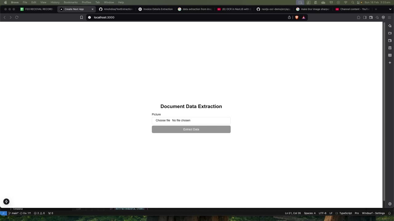 OCR in NextJS with OpenAI to Google Sheets