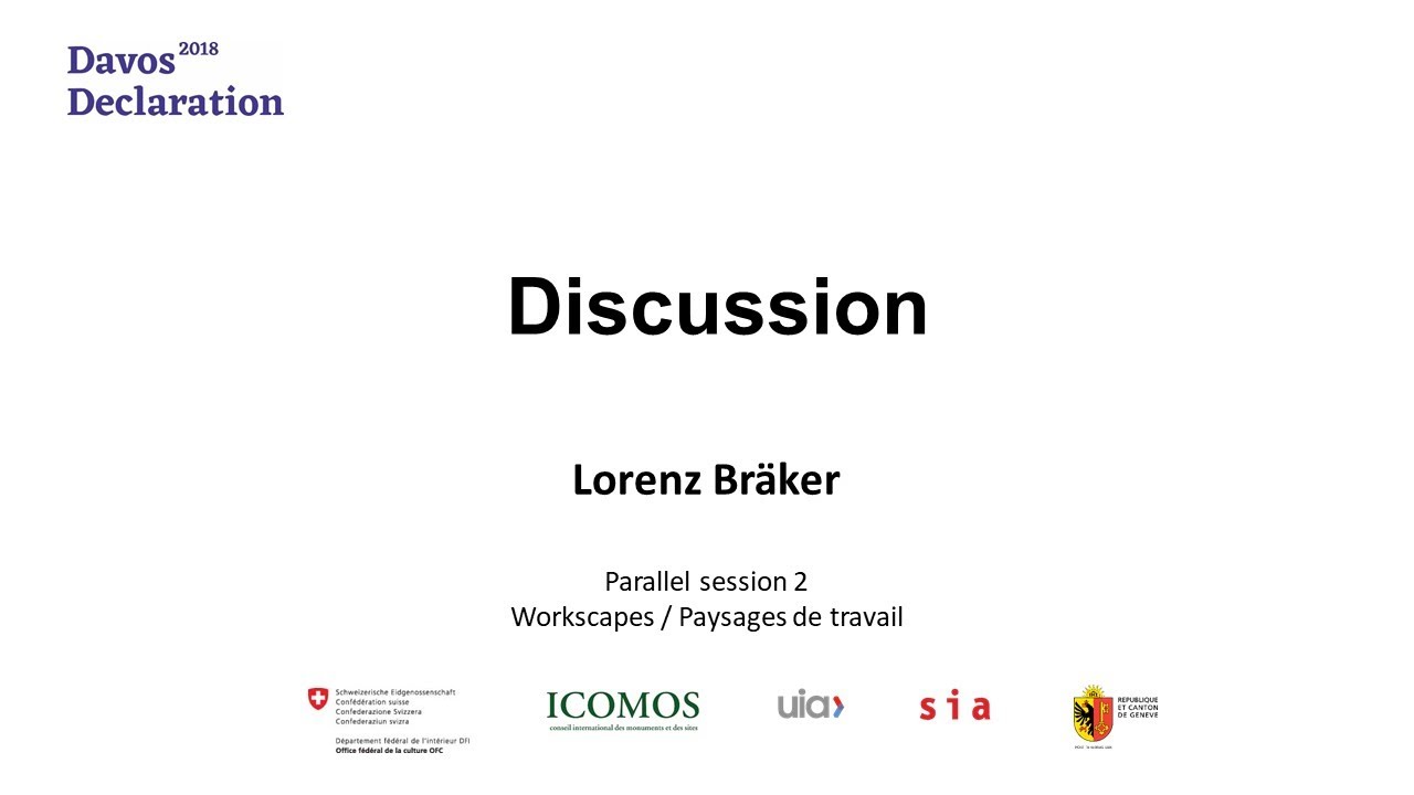 Discussion Parallel session 2 Workscapes / Séance parallèle 2 : Paysages de travail