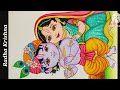A beautiful painting of little krishna and radha  how to draw a beautiful drawing of radha krishna