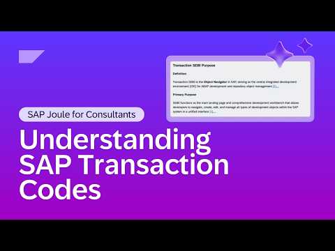 Understanding SAP Transaction Codes | SAP Joule for Consultants