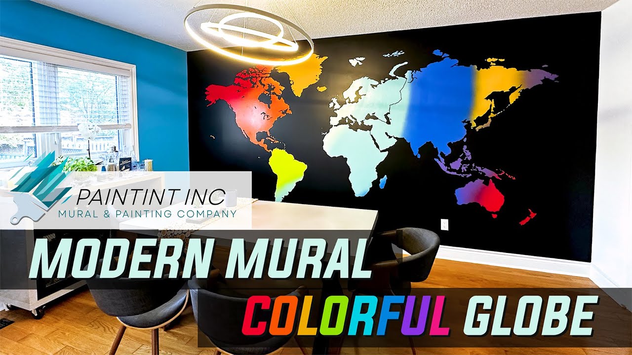 Check out our Amazing Colorful World Map/Globe Mural Painting!
