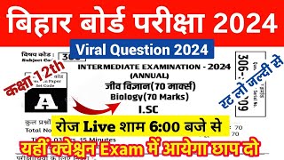 12th Biology Objective Question 2024 | bihar board 12th biology Viral objective question 2024 | 2nd