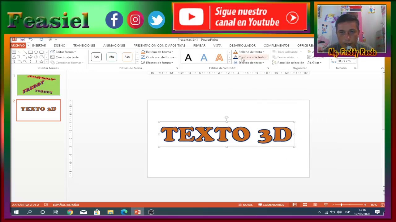 TEXTO 3D EDITABLE EN POWERPOINT