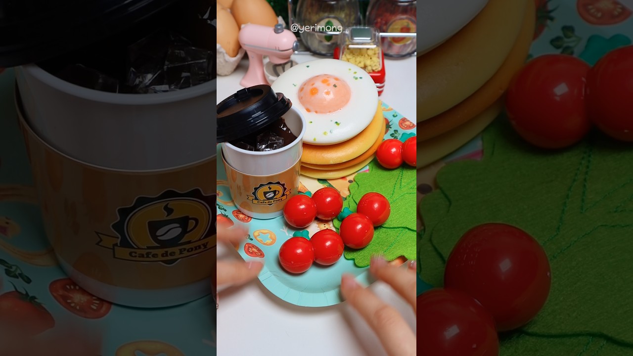 Satisfying Miniature: Mini Pancake Breakfast & Coffee ☕ ASMR (No talking)