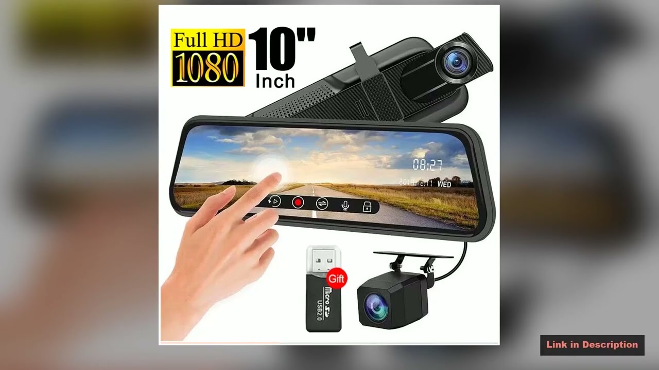 Auto Mirror Camera for Car Touch Screen Video Recorder Rearview 10 Mirror Dash Cam Front and Rear