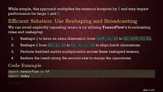 Efficient Matrix Multiplication with Repeated Elements in TensorFlow