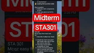STA301 || STA301 mid term preparation || STA301 mid term current papers | STA301 mcq preparation