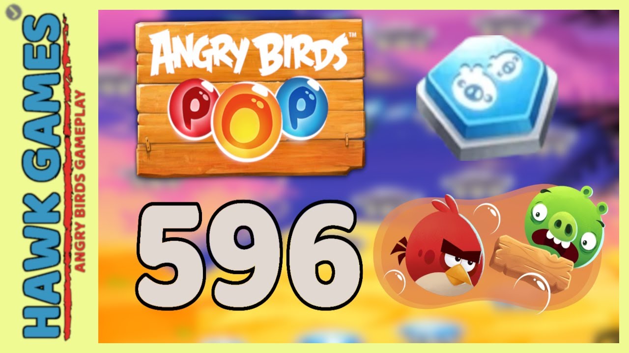 Angry Birds Stella POP Bubble Shooter Level 596 - Walkthrough, No Boosters