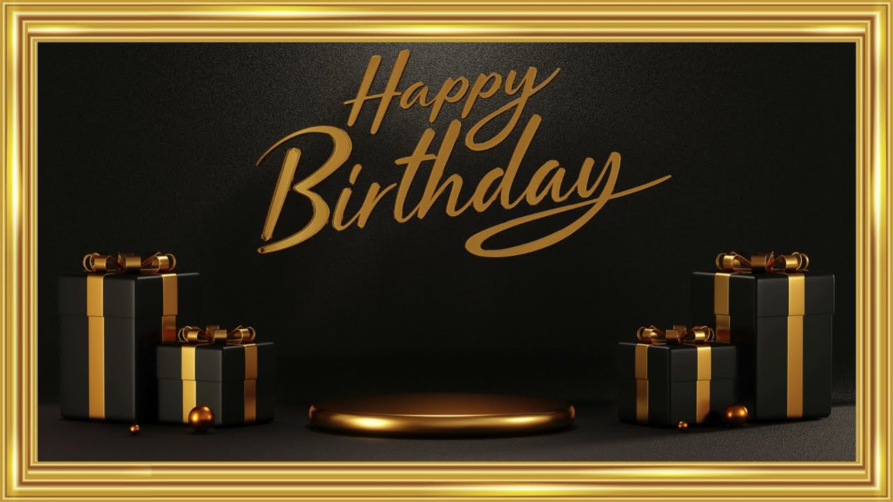 Happy Birthday  | Art Framed Screensaver | gold framed vintage for your TV | 4K 🔔