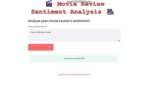 Streamlit App based on sentiment analysis of english text using IMDB review Data Set