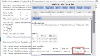 Homework Help: Paired T-Test using StatCrunch and TI_83/84