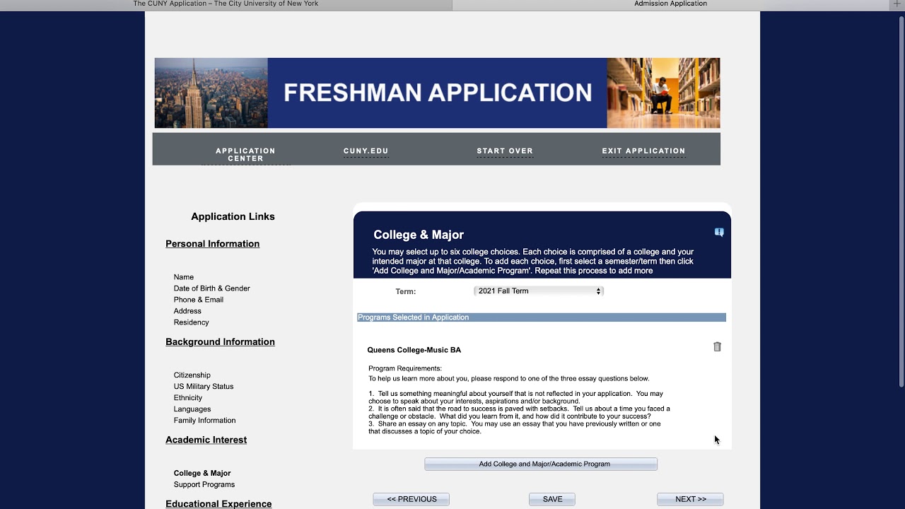 cuny college application status