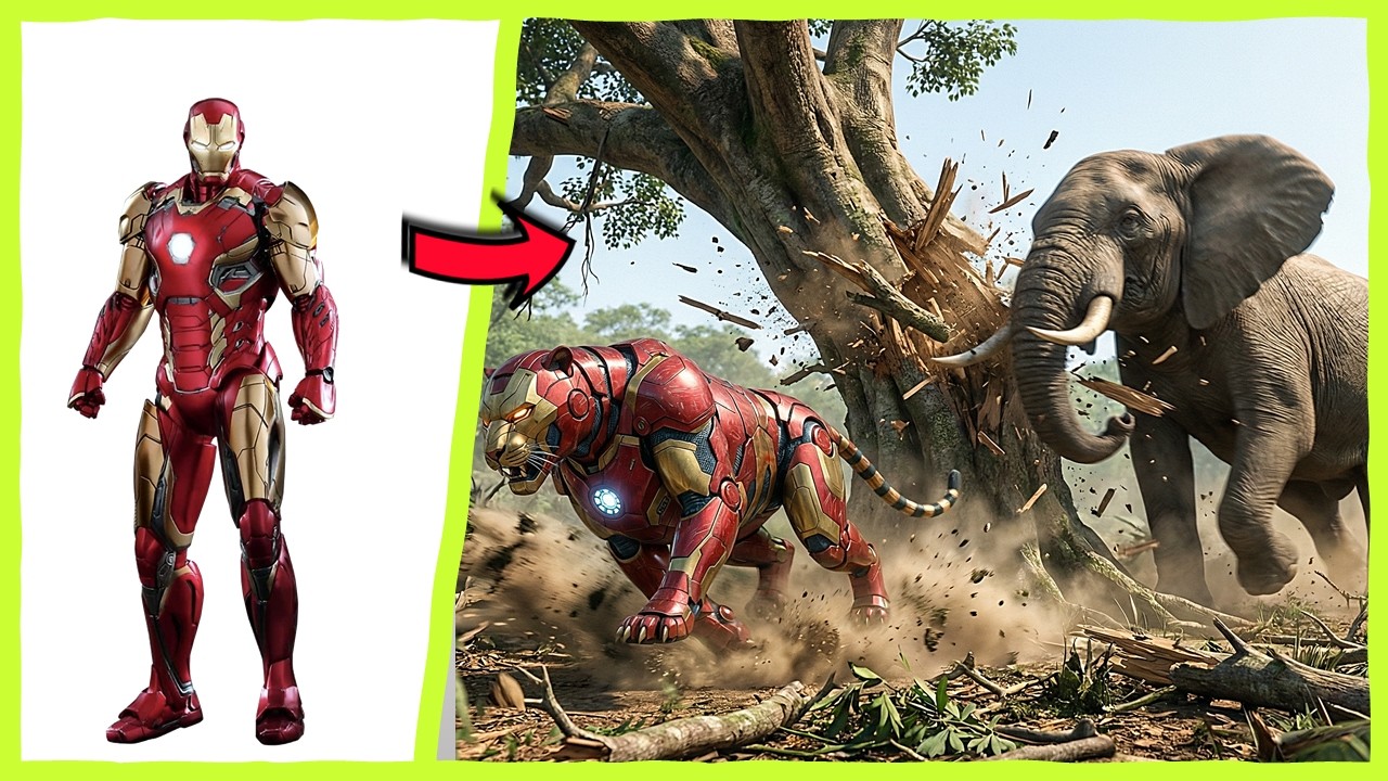 IRON MAN TIGER VS ELEPHANT | IRON MAN TRANSFORMATION TO TIGER | EPIC FIGHT