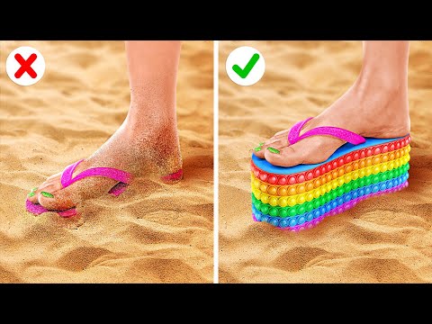 WOW! POP IT HACKS || Rainbow Challenges And Hacks! Colorful DIY’s And Crafts By 123 GO! FOOD