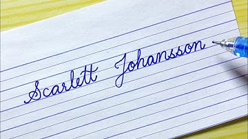‎‏”Scarlett Johansson” Beautiful name in cursive handwriting | Calligraphy