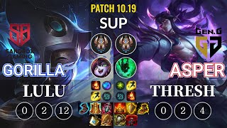 SB GorillA Lulu vs GEN Asper Thresh Sup - KR Patch 10.19