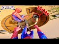 SPIDER MAN TWINS ESCAPING ANGRY MOM IN WATER PARK Funny ParkourPOVi Comedy Part 3