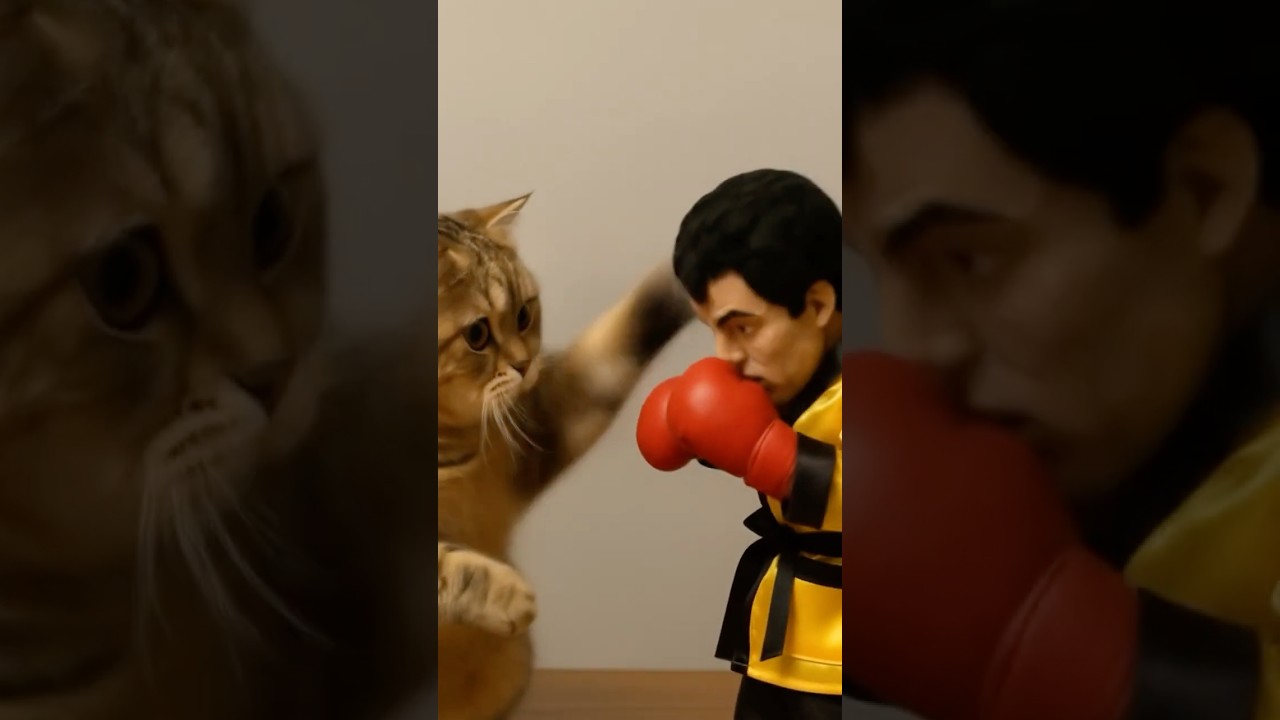 Munchkin Cat vs Boxing Puppet | Funny Pet Boxing Showdown
