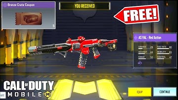 I Got the AS Val Red Action in free Coupen  - Best crate Luck in codm