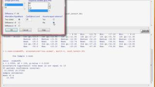 R Commander Hypothesis Testing