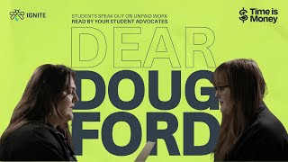 Dear Doug Ford | Students Share Impacts of Unpaid Internships