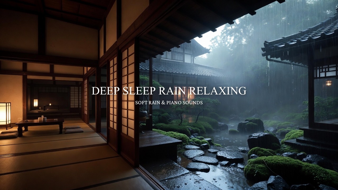 2 Hours Relaxing Sleep Music with Rain Sounds - Piano Music, Stress Relief, Calming
