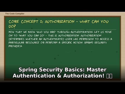 Java Spring Security Basics: Master Authentication & Authorization! 🔐 Beginners to Advanced ✨