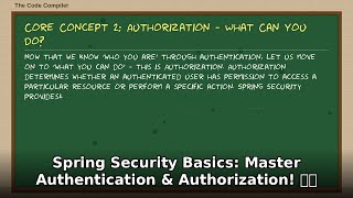 Java Spring Security Basics: Master Authentication & Authorization! 🔐 Beginners to Advanced ✨