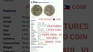 1 PISO COIN POPE PAUL VI SILVER SERIS 1970