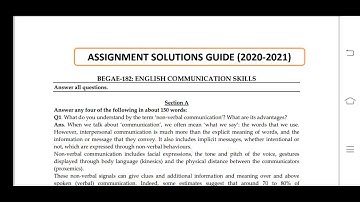 BEGAE  182  Ignou Solved Assignment 2020-21