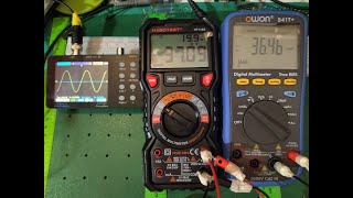 HOBOTEST HT118E (20000 counts) vs  OWON B41T+ (22000 counts) - Testing the sine wave bandwidths