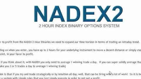 NADEX2 2 Hour Binary Options System Overview Video