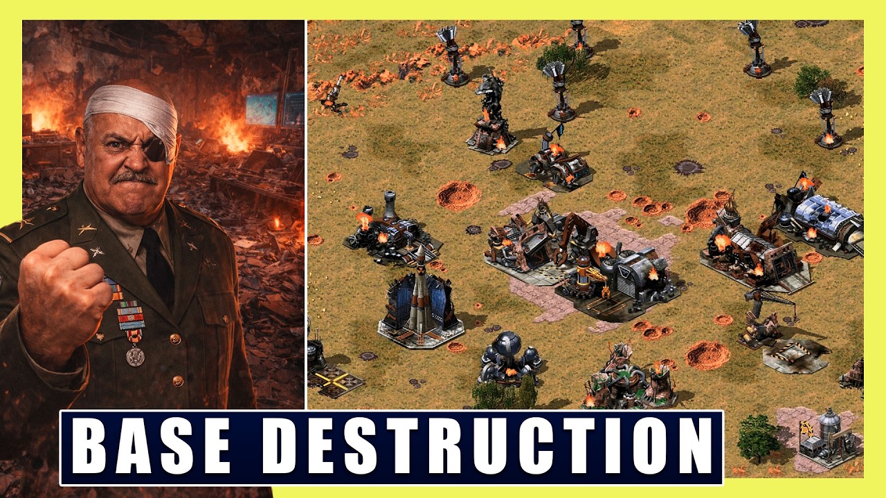 Red Alert 2 | 1 против 7 Жестокий ИИ | База полностью разрушена