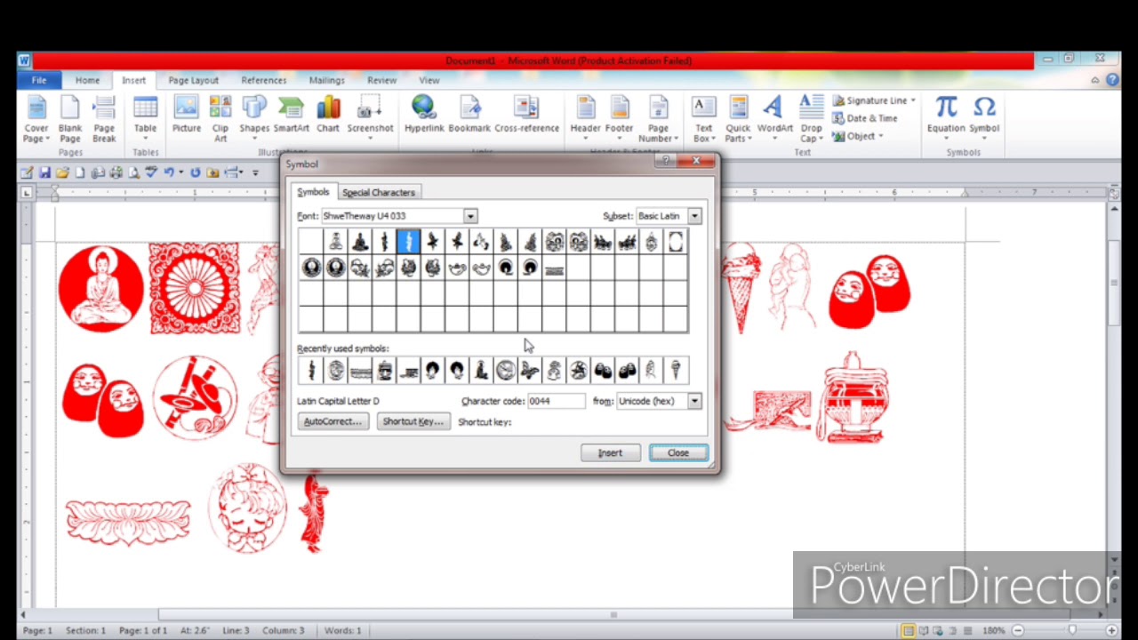 Microsoft Word ဖိတ်စာ တွေမှာ တွေ့ရတတ်တဲ့ ပုံလေး‌ေတွကို Shwe Thway U4