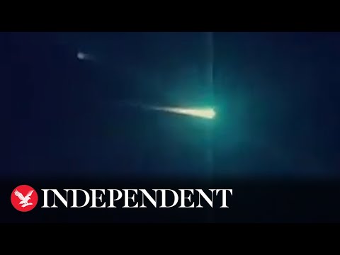 Blue neon meteor flashes across the night sky in Australia