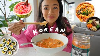 eating ONLY Korean food for a WEEK (easy + viral recipes)