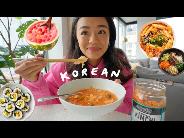 eating ONLY Korean food for a WEEK (easy + viral recipes) class=