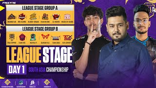 [ HINDI ] SOUTH ASIA CHAMPIONSHIP | LEAGUE DAY 1 | FT, ROCKY RDX, OG ELITE , RHK , RZX | FREE FIRE