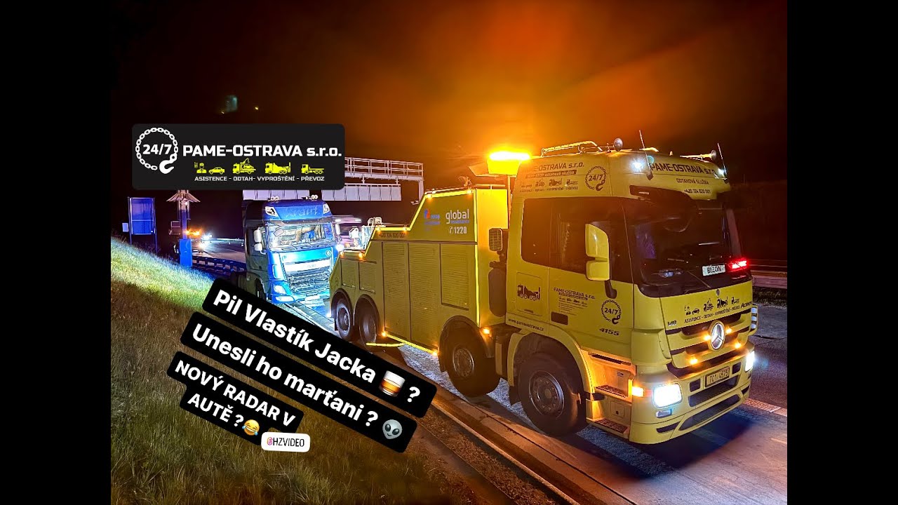 7 . Noční výjezd pro rozbitý tahač.