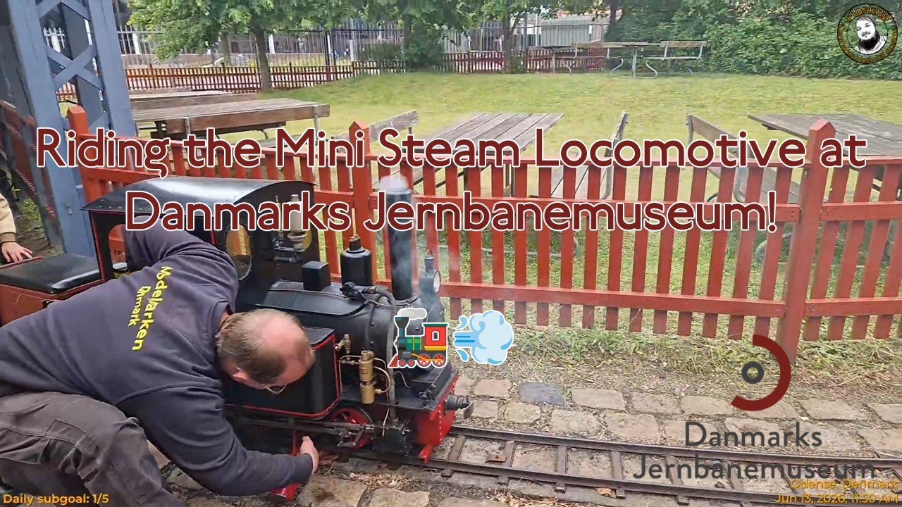 Riding the Mini Steam Locomotive at Danmarks Jernbanemuseum! 🚂💨