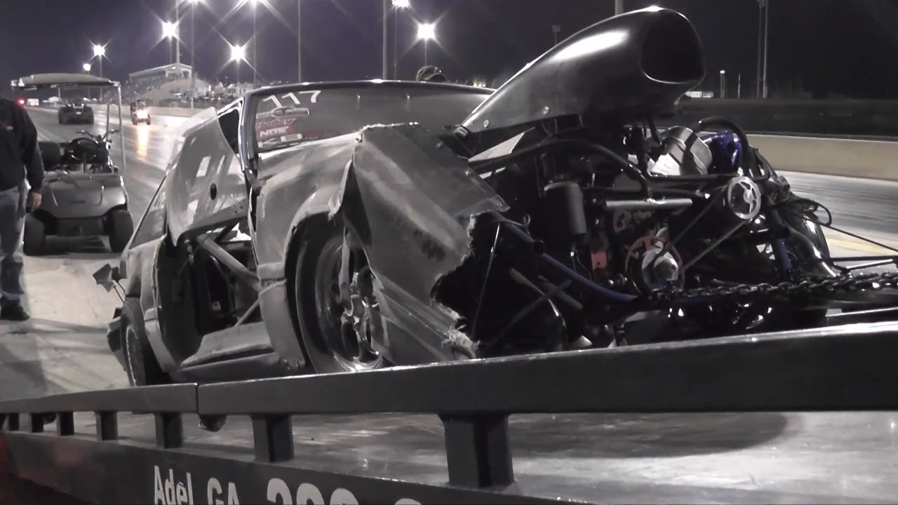 Hard Crash Drag Racing Side By Side Action Track Side