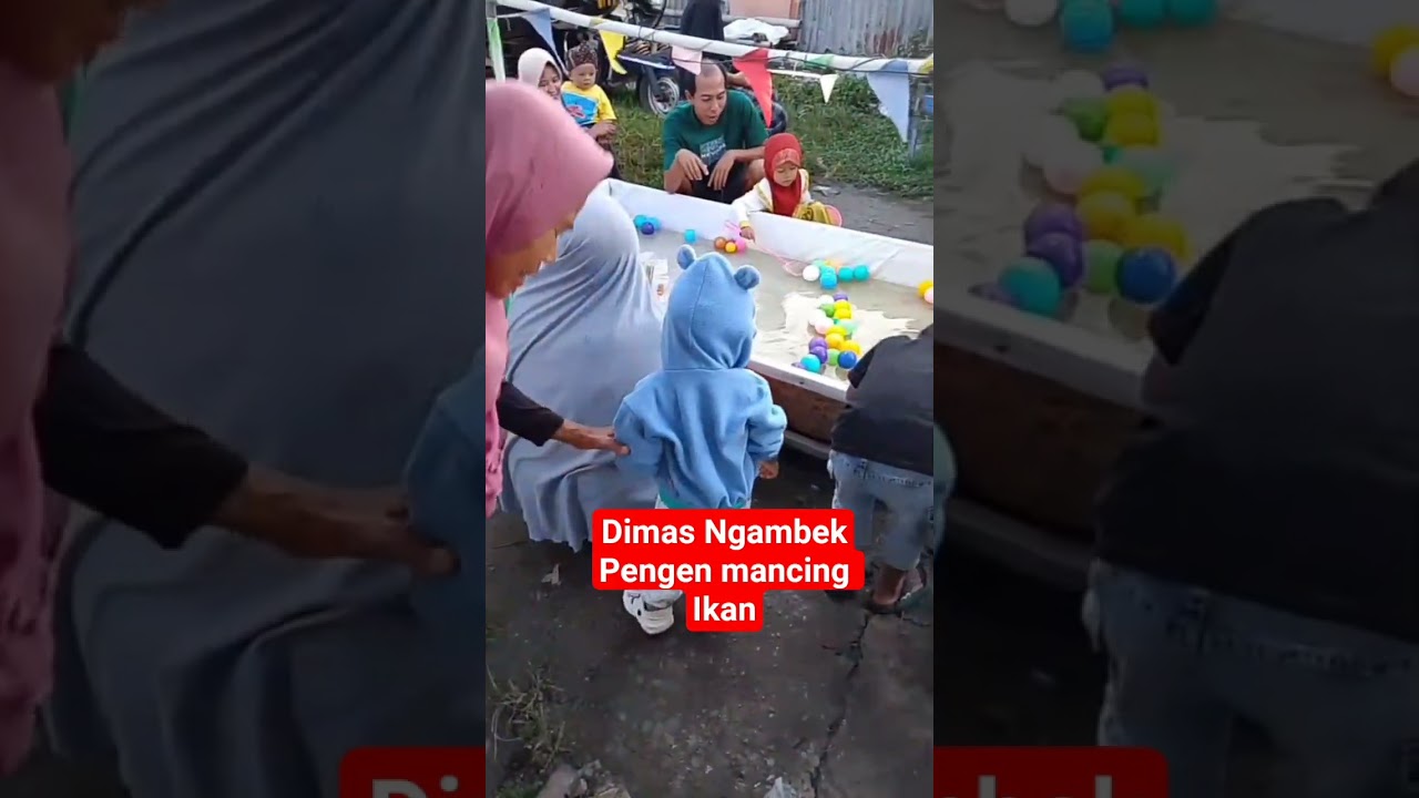 Dimas ngambek minta main mancing ikan