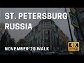 ST PETERSBURG RUSSIA - NOVEMBER &#39;20 WALK (4k Ultra HD)