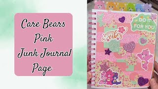 Care Bears Pink Junk Journal Page