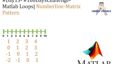 #Day13- #100DaysChallenge- Matlab Loops| Numberline-Matrix Pattern
