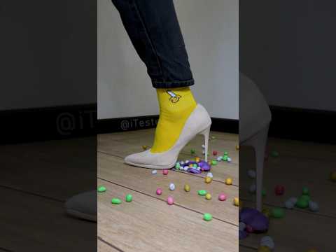 Crushing Crunchy & Soft Things | High Heels vs Pear #green #elephant  #shorts
